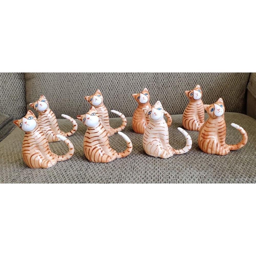Set Of 8 Cat Napkin Ring Holders Home Decor Decorations Made In Philippines